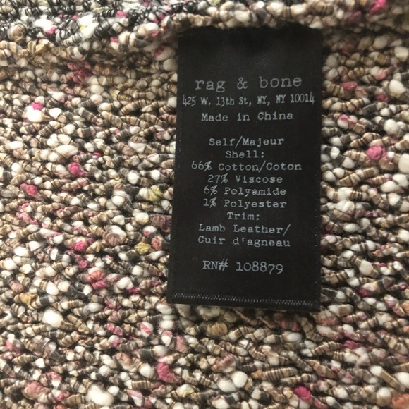 Rag & Bone Lory Tweed Zip Moto Jacket – Size Medium (Designer) - Picture 16 of 16